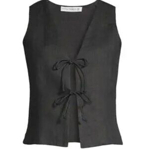 Faithfull the Brand Tie Linen Tie Front Vest